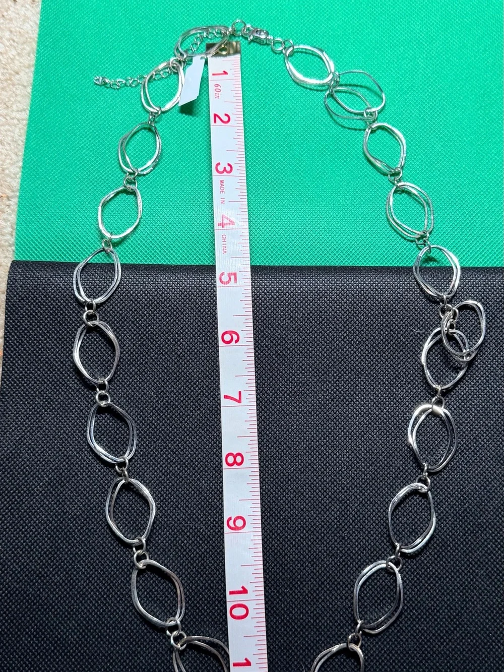 Silver Open Linked Oval Necklace